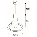 SLV Premium-LED Pendelleuchte BATO 35 PD, Ø 35cm, 21W 2700K 1300lm 100°, TRIAC dimmbar, Schwarz