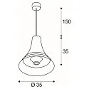 SLV Pendant luminaire BATO 35 PD, Ø 35cm, E27, brushed brass