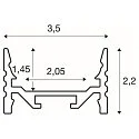 SLV GRAZIA 20 LED Aufbauprofil, flach, gerillt, 300cm, schwarz