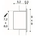 SLV Premium-LED Wandeinbauleuchte FRAME BASIC HV, 3.1W 2700K 140lm, Silber