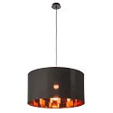 SLV Textil-Schirm FENDA, Rund, Ø 70cm, Schwarz / Kupfer