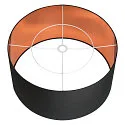 SLV Textil-Schirm FENDA, Rund, Ø 70cm, Schwarz / Kupfer