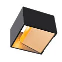 SLV LED Wandleuchte LOGS IN DTW, Up/Down, indirekt, CRi >90, Dim-To-Warm, 11W 2000-3000K 430lm, schwarz / gold
