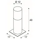 LISENNE POLE, E27, grey, height 40cm