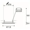 SLV PIKA QPAR51, Ceiling recessed luminaire, fixed, silver grey