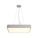 SLV LED Decken-/Pendelleuchte MEDO 60 SQUARE, 60 x 60cm, 39W 3000K 3300lm 105°, dimmbar 1-10V, silbergrau