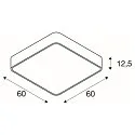 SLV LED Decken-/Pendelleuchte MEDO 60 SQUARE, 60 x 60cm, 39W 3000K 3300lm 105°, dimmbar 1-10V, silbergrau