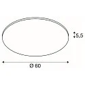 SLV LED Deckenleuchte PANEL 60 ROUND, Ø 60cm, UGR , 42W 3000K 3150lm 110°, weiß