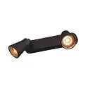 SLV Wand- und Deckenleuchte AVO DOUBLE QPAR51, 2-flammig 2x GU10, dreh- und neigbar, Schwarz