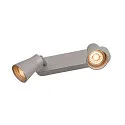 SLV Wand- und Deckenleuchte AVO DOUBLE QPAR51, 2-flammig 2x GU10, dreh- und neigbar, Silbergrau
