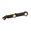 SLV Wall and Ceiling luminaire AVO TRIPLE, 3 flame, black, GU10 QPAR51, max. 3x 50W
