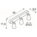 SLV Wand- und Deckenleuchte AVO QUAD QPAR51, 4-flammig 4x GU10, dreh- und neigbar, Schwarz