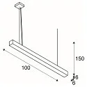 SLV Premium-LED Pendelleuchte Q-LINE PD, 100cm, für BAP, 45W, TRIAC dimmbar, Silber, 4000K 2300 lm