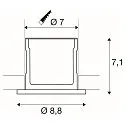 SLV KAMUELA ECO Brandschutz LED Deckeneinbauleuchte, IP65/20, IK02, Ø 8.8cm, 6.5W 3000K 400lm 38°, dimmbar, Weiß