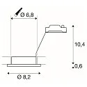 SLV Outdoor Einbau-Downlight DOLIX OUT, IP65 IK02, rund, Ø 8.2cm / DA 68mm, GU10 QPAR51 max. 50W, Aluminium, rund, Chrom matt