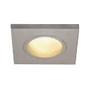 Outdoor Decken-Einbauleuchte DOLIX OUT, GU10, QPAR51, IP65, Ø 68mm, Eckig, Silbergrau