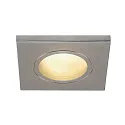 Outdoor Einbau-Downlight DOLIX OUT, IP65 IK02, eckig, 8.8 x 8.8cm / DA 68mm, GU10 QPAR51 max. 50W, Aluminium, eckig, silbergrau