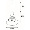 SLV Pendant luminaire BATO 45 PD, Ø 45cm, E27, black / brushed brass