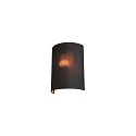 FENDA Wall luminaire textile shade, half, Ø 23cm, black / copper