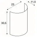 SLV Textil-Schirm für Wandleuchte FENDA BASE (starr), Halbrund, Ø 23cm / Höhe 30.5cm, Schwarz / Kupfer