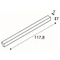 SLV LED Wandleuchte / Spiegelleuchte L-LINE 120, IP44, 19W 3000K 1650lm 120°, silber eloxiert