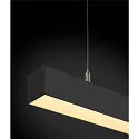 SLV LED Pendelleuchte Q-LINE PD DALI Single, Länge 142cm, 47W 3000K 3700lm 120°, schwarz
