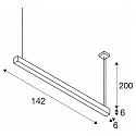 SLV LED Pendelleuchte Q-LINE PD DALI Single, Länge 142cm, 47W 3000K 3700lm 120°, weiß