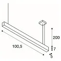 LED Pendant luminaire GLENOS, 100cm, UGR, 52W 3000K, black matt