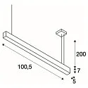 SLV LED Profil-Pendelleuchte GLENOS, 100.5cm, UGR < 28, dimmbar 1-10V, 43W 4000K 3300lm, Mattschwarz