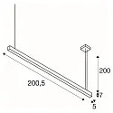 LED Pendant luminaire GLENOS, 200cm, UGR, 103W 3000K, black matt