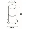SLV Pollerleuchte ROX ACRYL, IP65 IK02, zylindrisch, E27 max. 20W, Edelstahl 304 / Diffusor opalweiß, offenes Kabel, 30cm