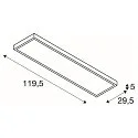 SLV LED Ceiling luminaire PANEL für BAP, 120 x 30cm, 45W, TRIAC dimmable, silver grey, 3000K 3100lm 90°