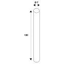 EUTRAC Pendant rod 1,2 m fixed for 3-Phase High voltage Track, black