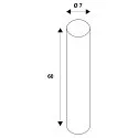 EUTRAC Pendelabhängung 60cm starr für 3-Phasen HV-Schiene, M13 Gewinde, schwarz