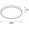 SLV LED Wall-/Ceiling luminaire MEDO 90 CL CORONA, 78W, 105°, 3000/4000K, 10100/125lm, TRIAC, black
