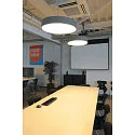 SLV LED Decken-/Pendelleuchte MEDO 60 CW AMBIENT, 40W 3000/4000K 4870lm 105°, DALI dimmbar, Silbergrau