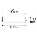 SLV LED Deckeneinbauleuchte MEDO 60 EL, Rahmenversion, Einbau-Ø 61cm, 1000/1050mA, 36W 3000/4000K (CCT Switch) 5000lm 105°, weiß