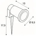 SLV Outdoor Aufbau- / Erdspieß-Strahler BIG NAUTILUS, IP65 IK06, GU10 QPAR51, neigbar, mit Steckerkabel, grün