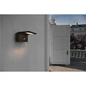 SLV LED Outdoor Wandleuchte ANGOLUX S WL, IP44, 9.8W 3000K 560lm 100°, mit IR-Sensor, Anthrazit