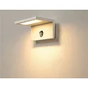SLV LED Outdoor Wall luminaire ANGOLUX S WL, IP44, 9.8W 3000K 560lm 100°, with IR sensor, white