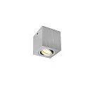 Deckenleuchte TRILEDO SINGLE, IP20, GU10 QPAR51 max. 10W, dreh- und schwenkbar, Quader, Alu gebürstet