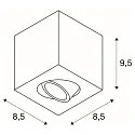 SLV Ceiling luminaire TRILEDO Single, GU10 QPAR51, 30° swiveling, cuboid, brushed alu