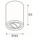 SLV Ceiling luminaire TRILEDO CL, GU10 QPAR51, 30° swiveling, cylinder, white
