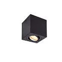 Ceiling luminaire TRILEDO Single, GU10 QPAR51, 30° swiveling, cuboid, black