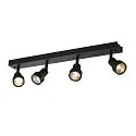 Wand- und Deckenleuchte PURI CW, Quad, 4x GU10 QPAR51, mit Dekoringen, Schwarz