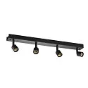 SLV Wall and Ceiling luminaire PURI CW, Quad, 4x GU10 QPAR51, with decorative rings, black