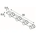 SLV Wand- und Deckenleuchte PURI CW, Quad, 4x GU10 QPAR51, mit Dekoringen, Weiß