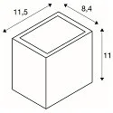 SLV LED Outdoor Wall luminaire SITRA CUBE WL, UP/DOWN, IP44 IK05, 10W 3000K, 2x 560lm 90°, rust-colored