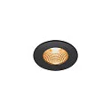 SLV Outdoor LED Einbau-Downlight PATTA-I ROUND DTW, IP65 IK02, 7.3W 1800-3000K 440lm, CRi 97, Dim-to-Warm, starr, schwarz
