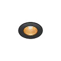 SLV Outdoor LED Einbau-Downlight PATTA-I ROUND DTW, IP65 IK02, 7.3W 1800-3000K 440lm, CRi 97, Dim-to-Warm, starr, schwarz